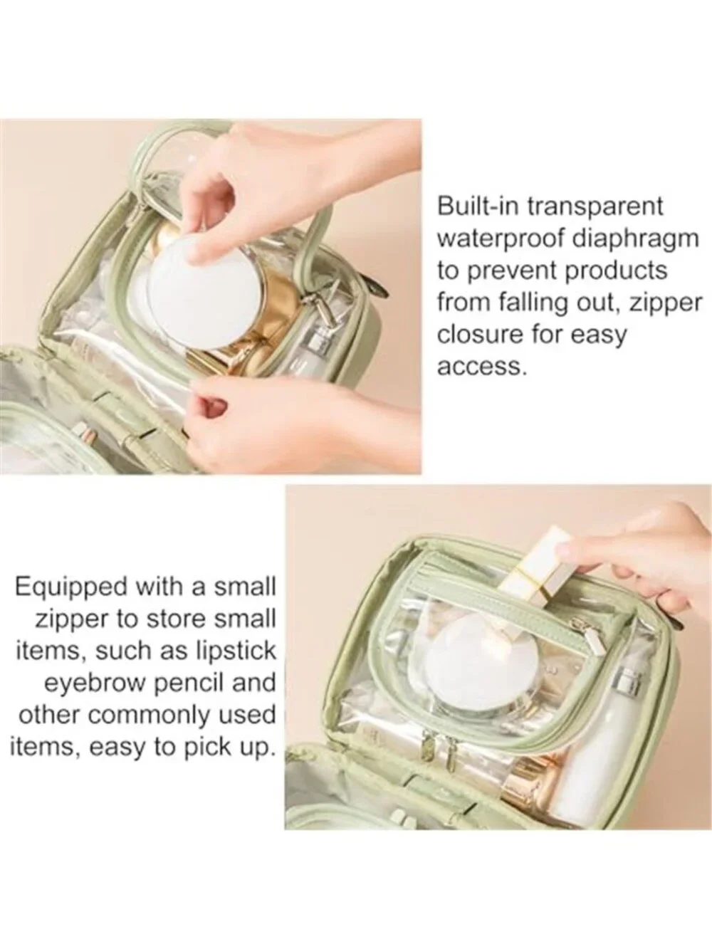Womens Clear Makeup Bag Travel Cosmetic Organizer Waterproof Toiletry Case Large